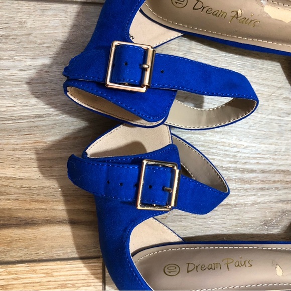 Dream Paris Lowpointed Low Heel Dress Pump Shoes Blue Size 10 - Picture 3 of 10